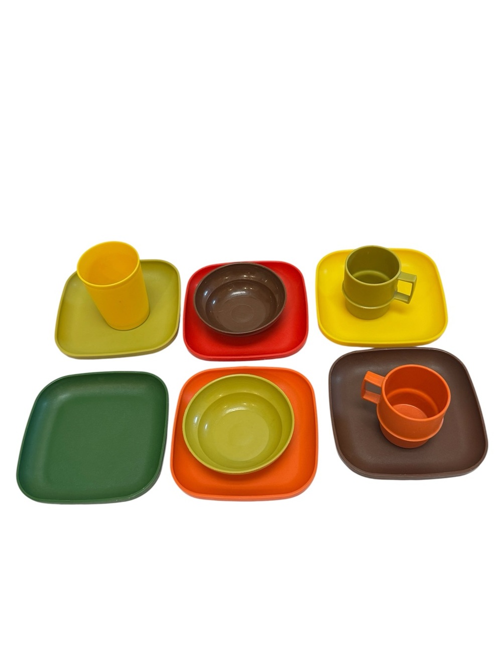 Vintage Tupperware Lot of 11 Pieces Kids Mini Plastic Dishes Plates Cups Bowls